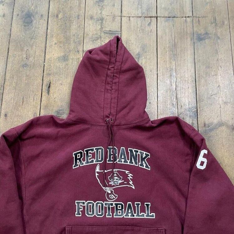 Champion Hoodie Reverse Weave College Y2K Sports Sweatshirt, Burgundy, Mens XL 2