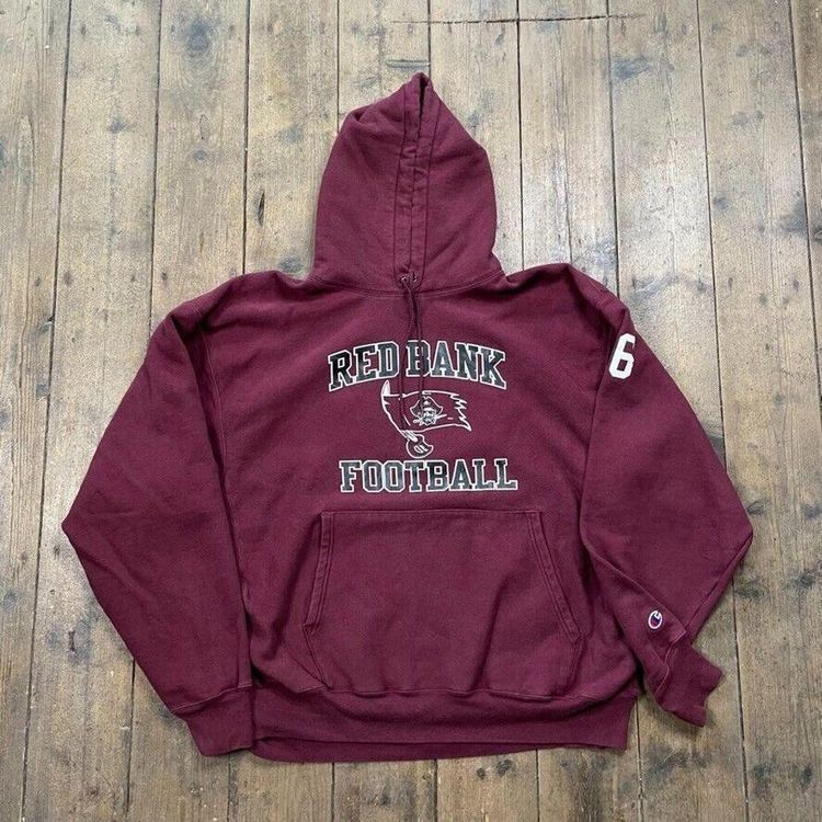 Champion Hoodie Reverse Weave College Y2K Sports Sweatshirt, Burgundy, Mens XL