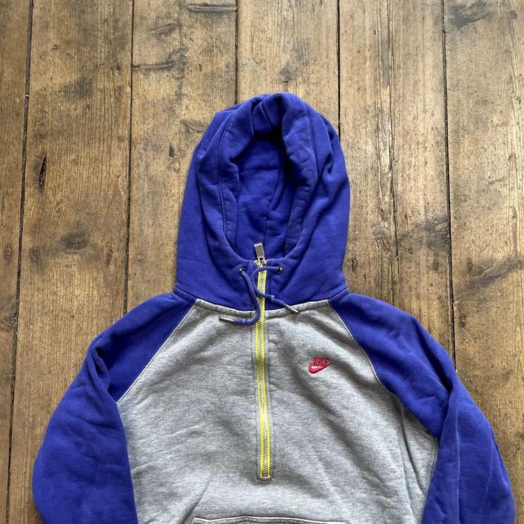 Nike Hoodie Y2K Swoosh Sports Half Zip Sweatshirt, Grey, Womens Small 2