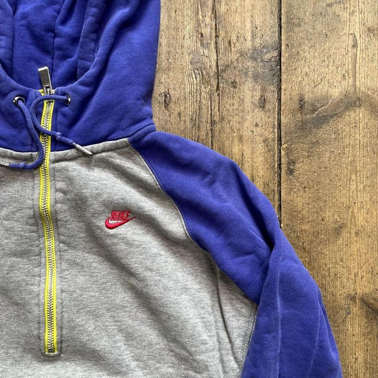 Nike Hoodie Y2K Swoosh Sports Half Zip Sweatshirt, Grey, Womens Small 3