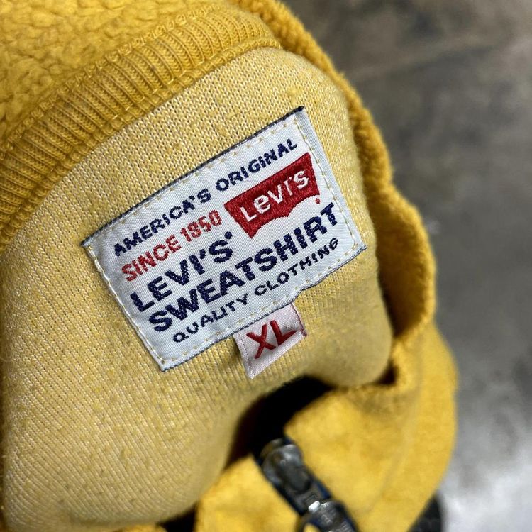 Levi's Fleece Half-Zip Sports Colourblock Jumper, Yellow Blue, Mens XL image 7