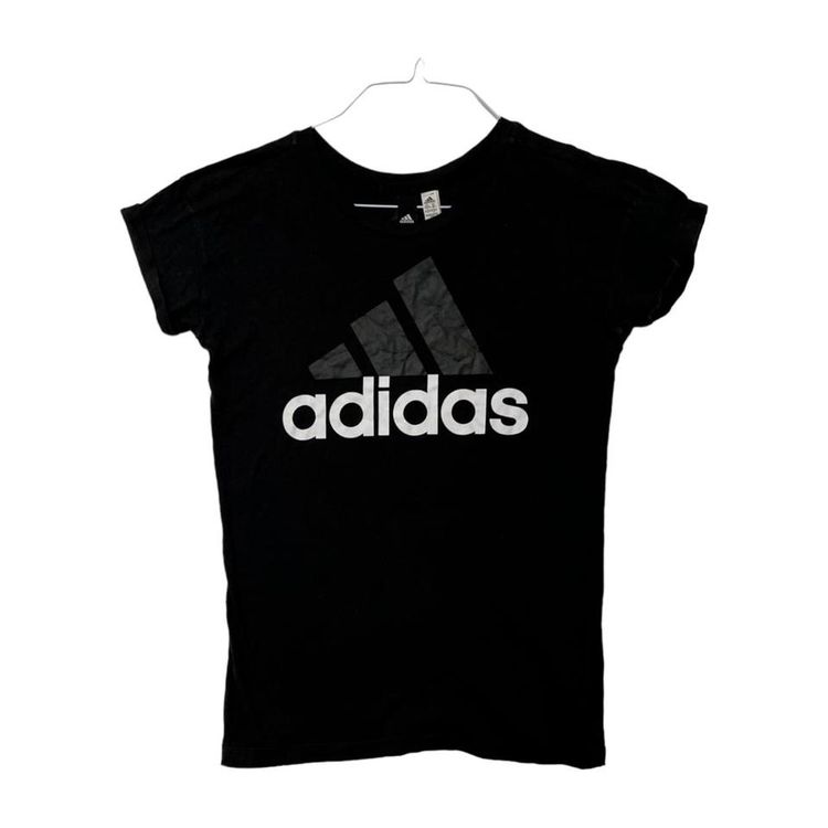 Adidas Black Short Sleeved Logo Printed T-shirt For Womens Size XS