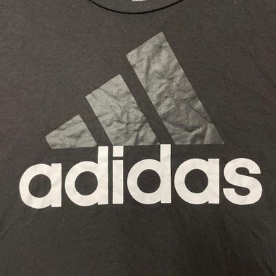 Adidas Black Short Sleeved Logo Printed T-shirt For Womens Size XS 2
