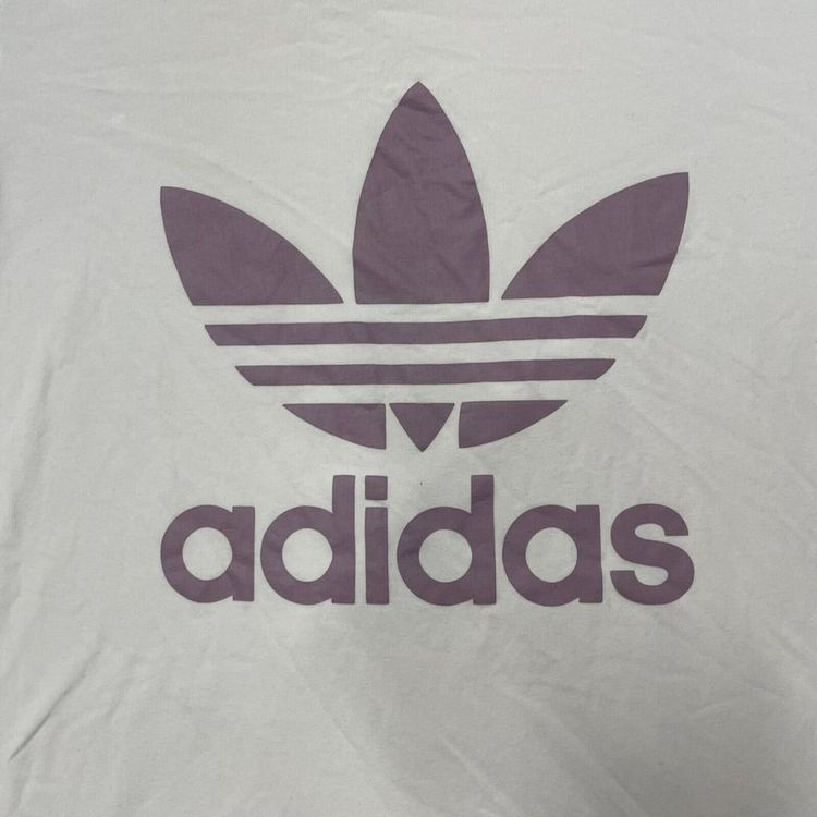 Adidas White Short Sleeved Logo Printed T-shirt For Mens Size 3XS image 2