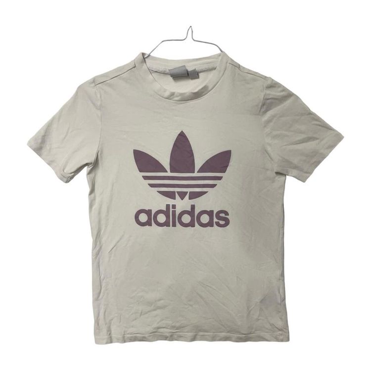 Adidas White Short Sleeved Logo Printed T-shirt For Mens Size 3XS image 1