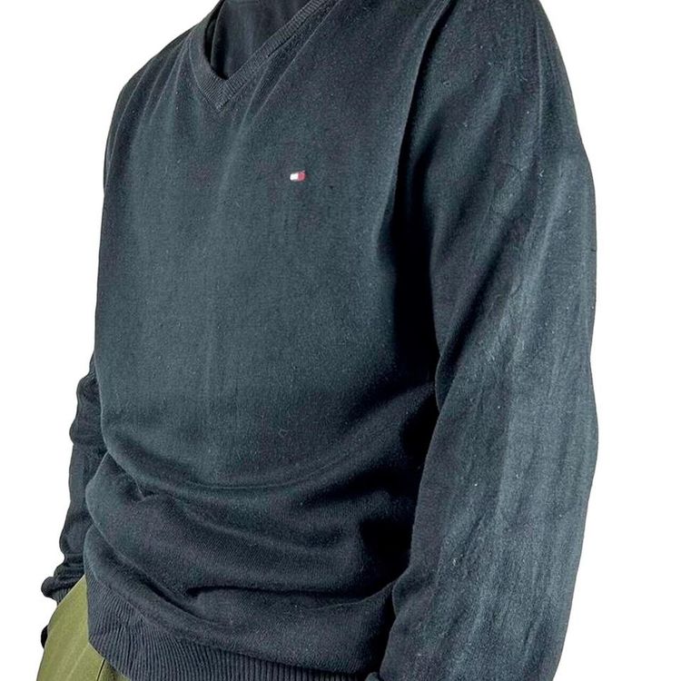 TOMMY HILFIGER Black Full Sleeved Pullover Jumper Size Mens M image 2
