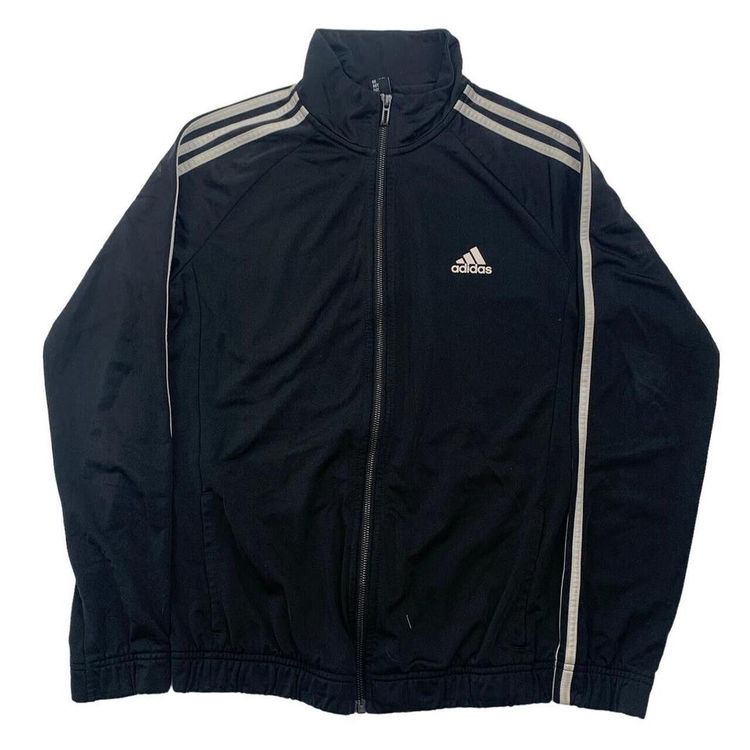 ADIDAS White Full Sleeved Full Zip Sweatshirt Size Women S