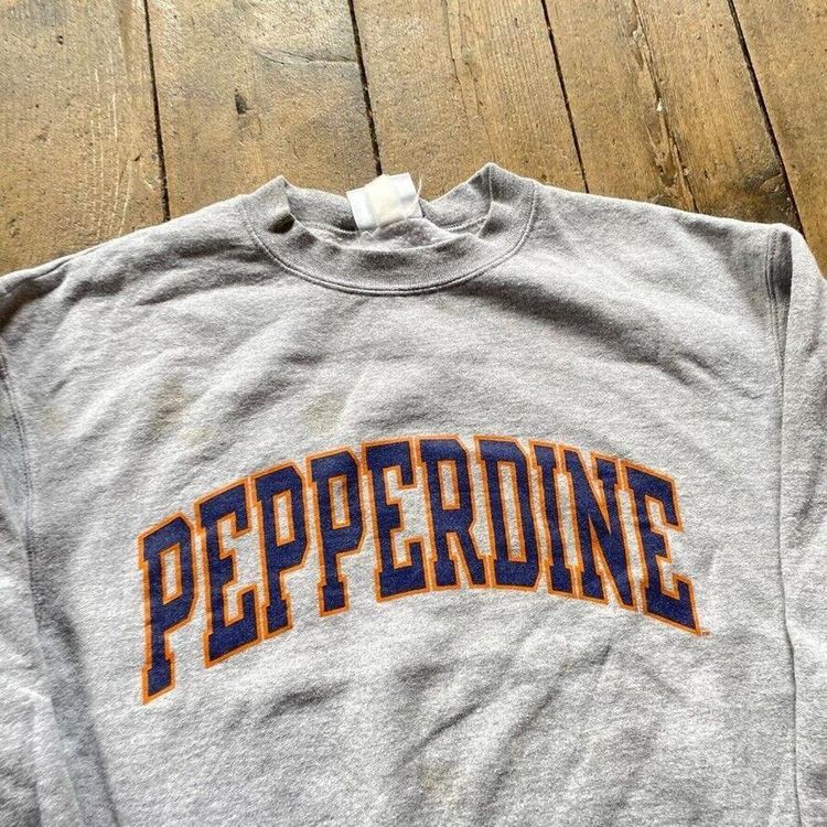 Champion Sweatshirt Pull Over Spell Out Y2K Sports Jumper, Grey, Mens Medium 3