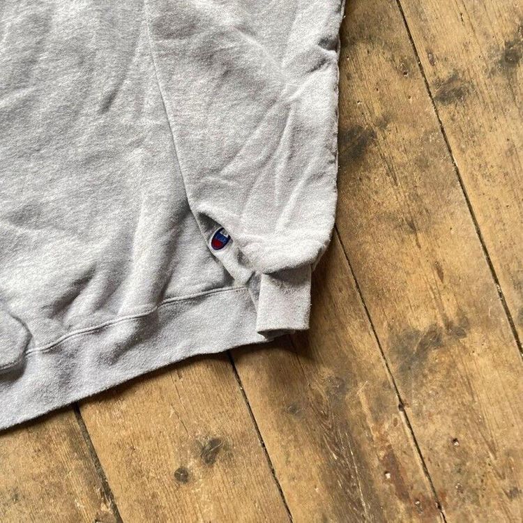 Champion Sweatshirt Pull Over Spell Out Y2K Sports Jumper, Grey, Mens Medium 4