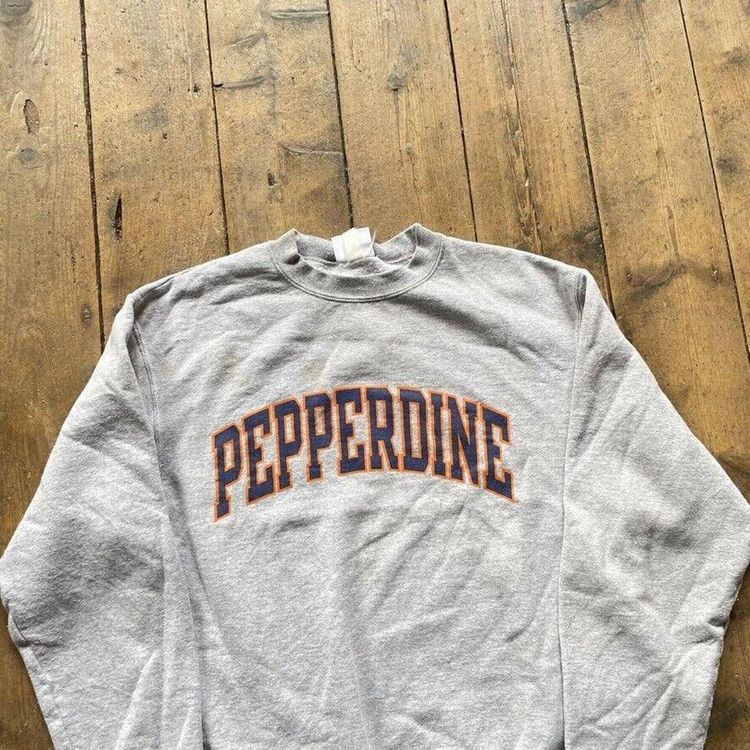 Champion Sweatshirt Pull Over Spell Out Y2K Sports Jumper, Grey, Mens Medium 2