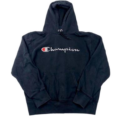 Champion Navy Full Sleeved Spellout Hoodie Size Mens XL 1