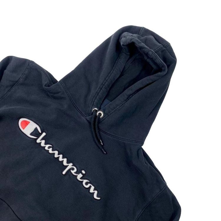Champion Navy Full Sleeved Spellout Hoodie Size Mens XL 2