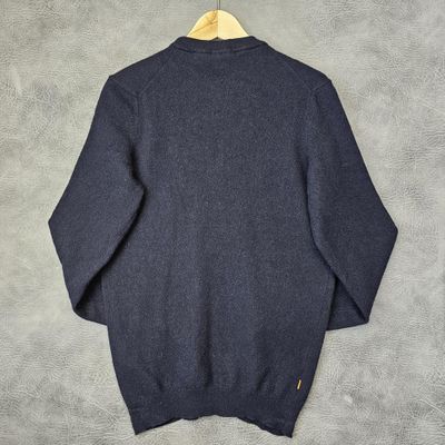 Vintage Timberland Merino Wool Mens Sweater knitted jumper crew neck M Navy Soft touch 4