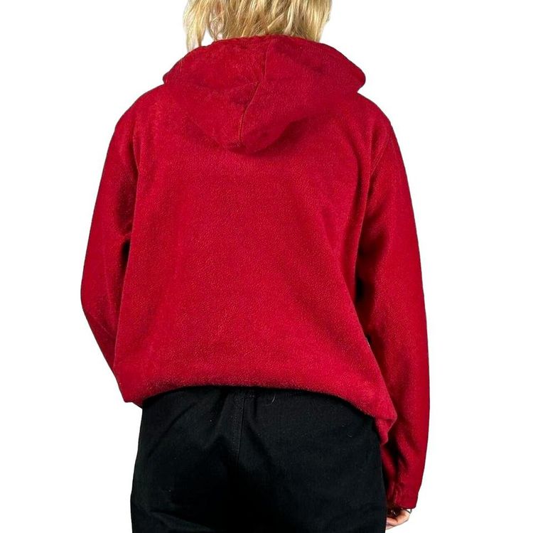DISNEY Red Long Sleeved Quarter Zip Hoodie Womens XL 3