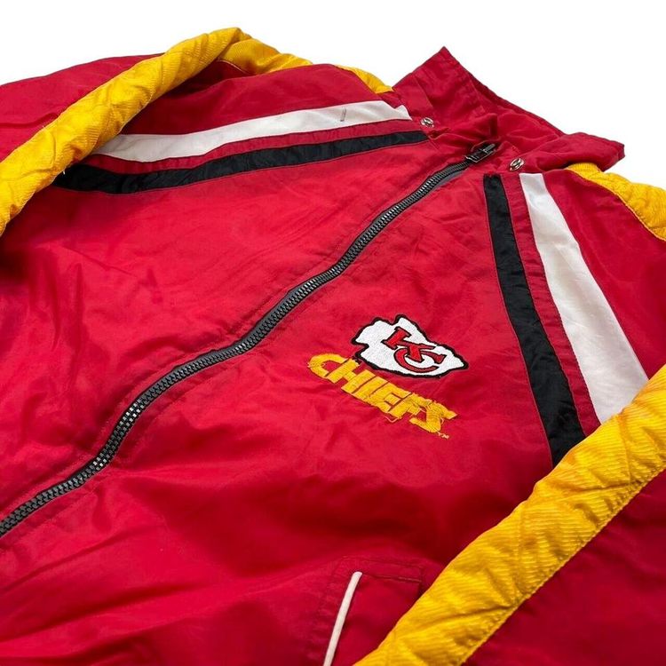 NFL Red Yellow Long Sleeved Full Zip Track Jacket Mens L image 2