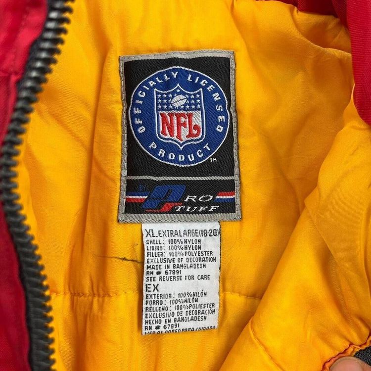 NFL Red Yellow Long Sleeved Full Zip Track Jacket Mens L image 4