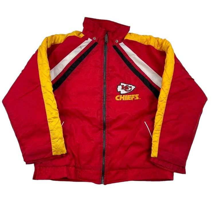 NFL Red Yellow Long Sleeved Full Zip Track Jacket Mens L image 1