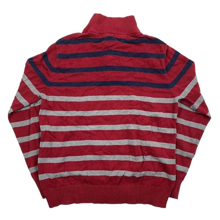TOMMY HILFIGER Red Long Sleeved Quarter Zip Jumper Mens L image 2
