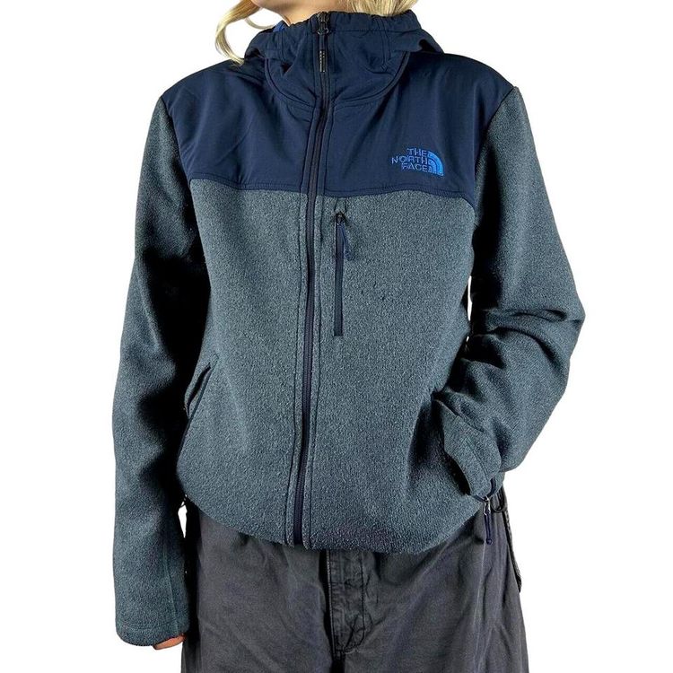 The North Face Blue Grey Long Sleeved Full Zip Hoodie Size Mens S image 2