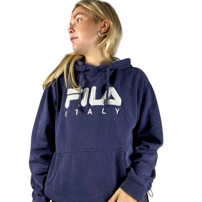 Fila Blue Long Sleeved Pullover Hoodie Size Mens M 2