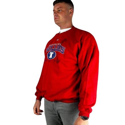 Majestic Baseball Phillies Red Long Sleeved Sweatshirt Size Mens 2XL 1