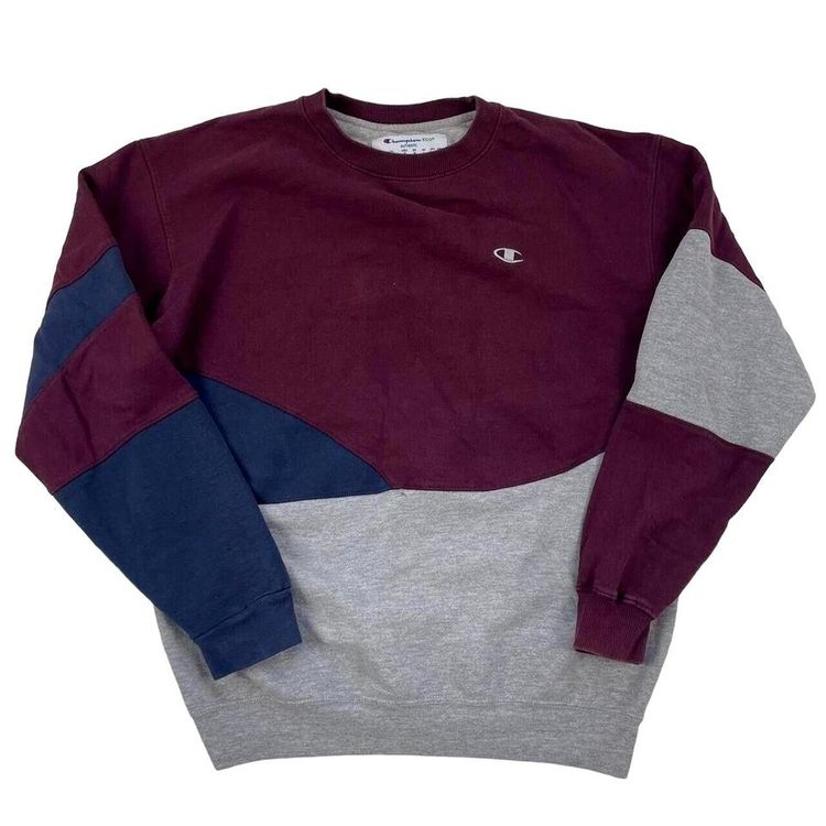 Champion Grey Red Long Sleeved Pullover Sweatshirt Size Mens L image 1