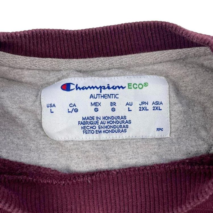 Champion Grey Red Long Sleeved Pullover Sweatshirt Size Mens L image 3