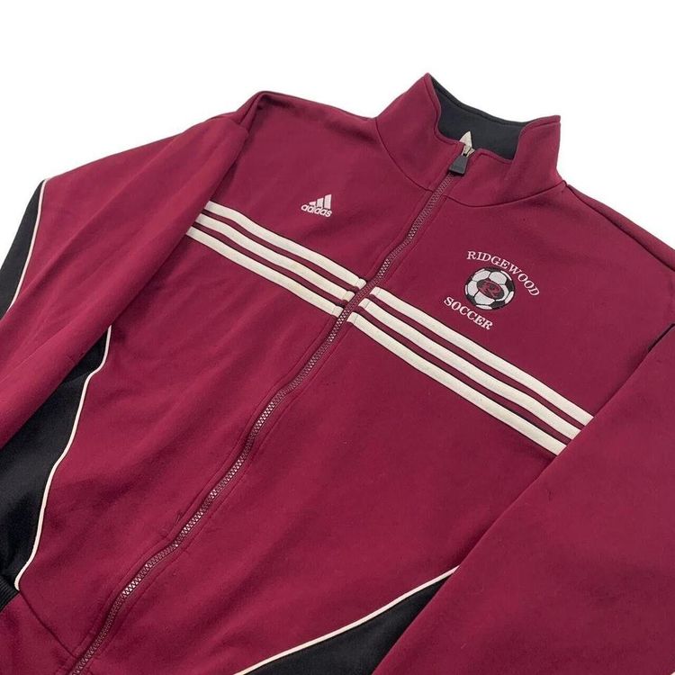 Adidas Black Red long Sleeved Full Zip Sweatshirt Size Mens M 2