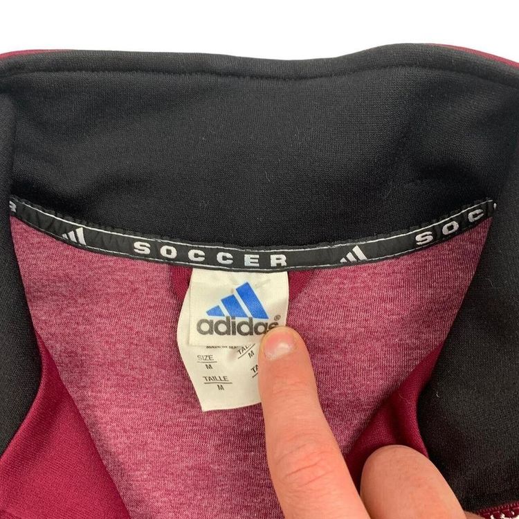 Adidas Black Red long Sleeved Full Zip Sweatshirt Size Mens M 3