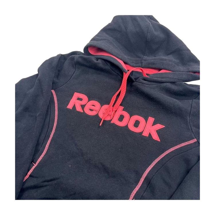 REEBOK Pink Black Full Sleeve Pullover Sweatshirt Size Womens M 2