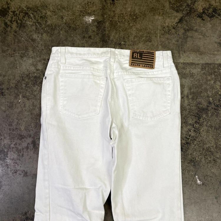 Ralph Lauren Polo Denim Jeans 90s Straight Leg Pants Trousers, White, Womens 30 image 4