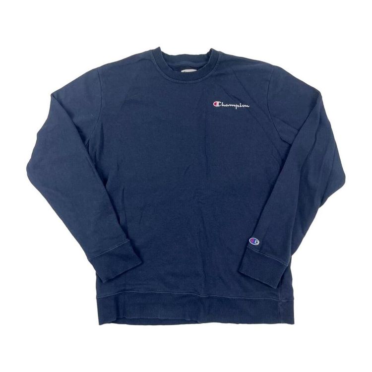 Champion Navy Long Sleeved Pullover Sweatshirt Size Mens M image 1