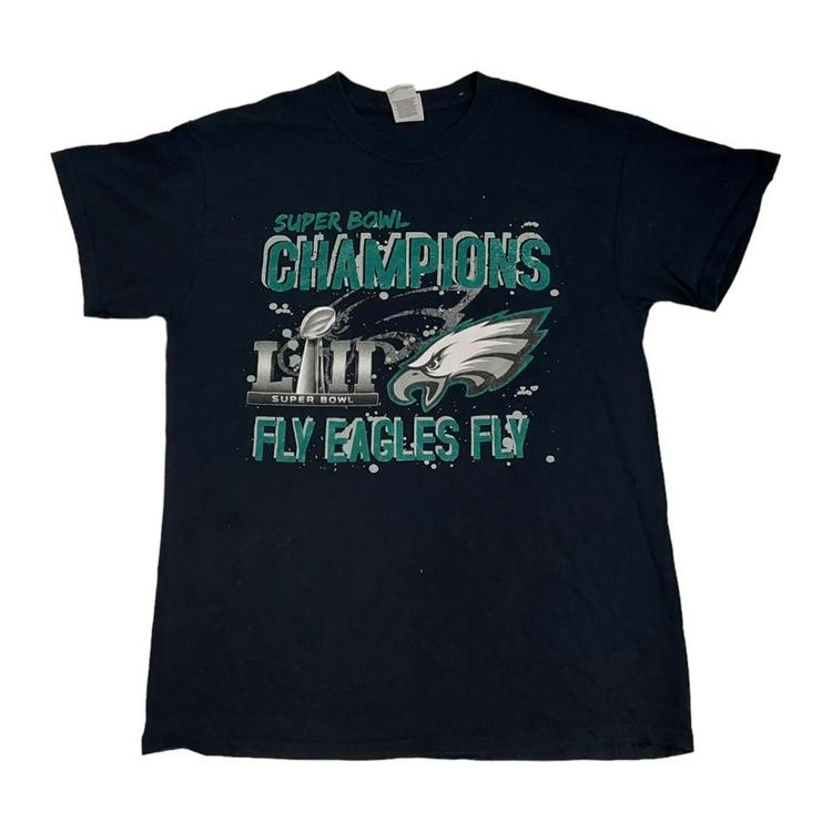 NFL Black Short Sleeved Super Bowl Champions Graphic T-Shirt For Mens Size XS image 1
