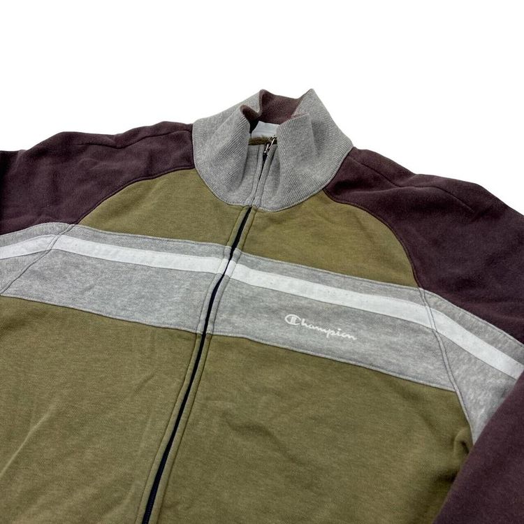 Champion Green Grey Long Sleeved Full Zip Jacket Size Mens L image 2