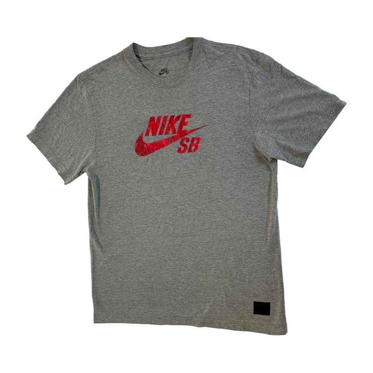 Nike Grey Short Sleeved Just Do It Printed T-shirt Mens Size XS image 1