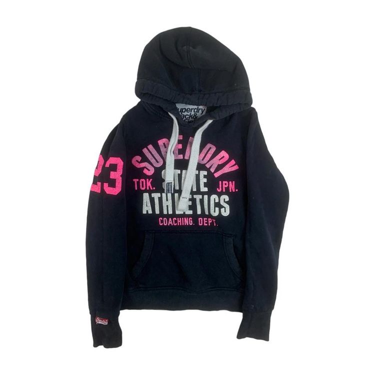 Superdry Superdry Black Long Sleeved Pullover Hoodie For Mens Size XS product image