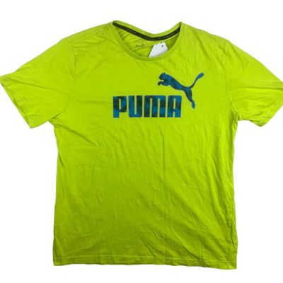 Puma Green Short Sleeve Logo Printed T-Shirt Mens Size S