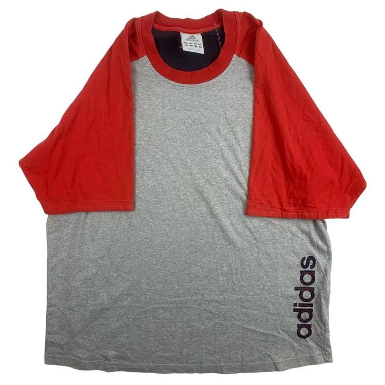 Adidas Grey Short Sleeve Logo Printed T-Shirt Mens S image 1