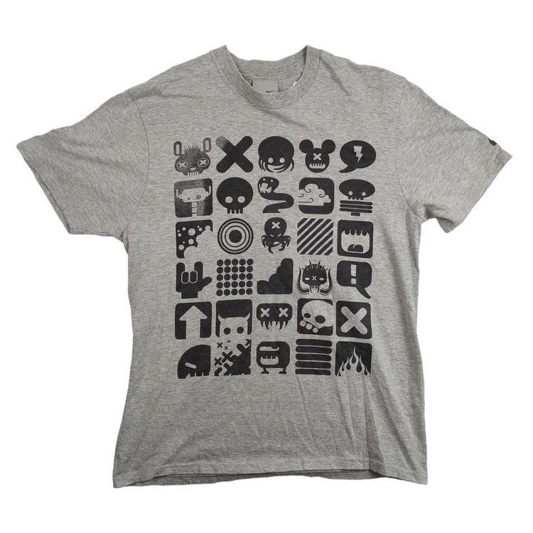 NIKE Grey Short Sleeved Graphic T-Shirt Mens S