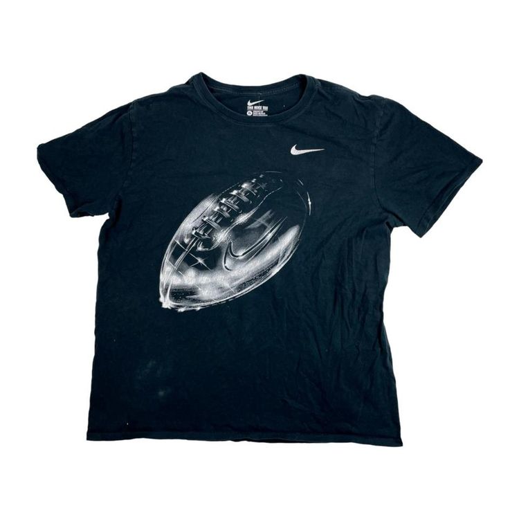 Nike Black Short Sleeved Football Printed T-Shirt For Mens Size L