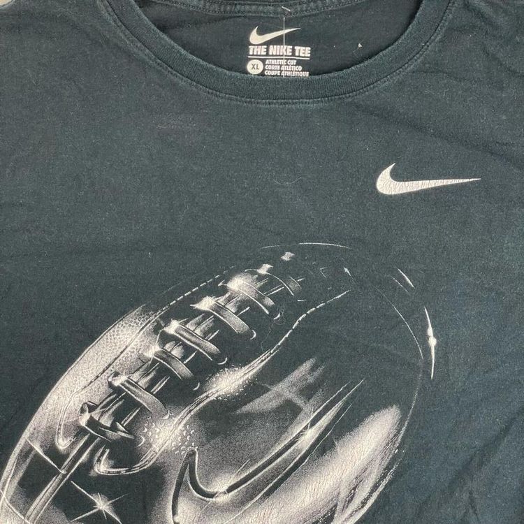 Nike Black Short Sleeved Football Printed T-Shirt For Mens Size L 2