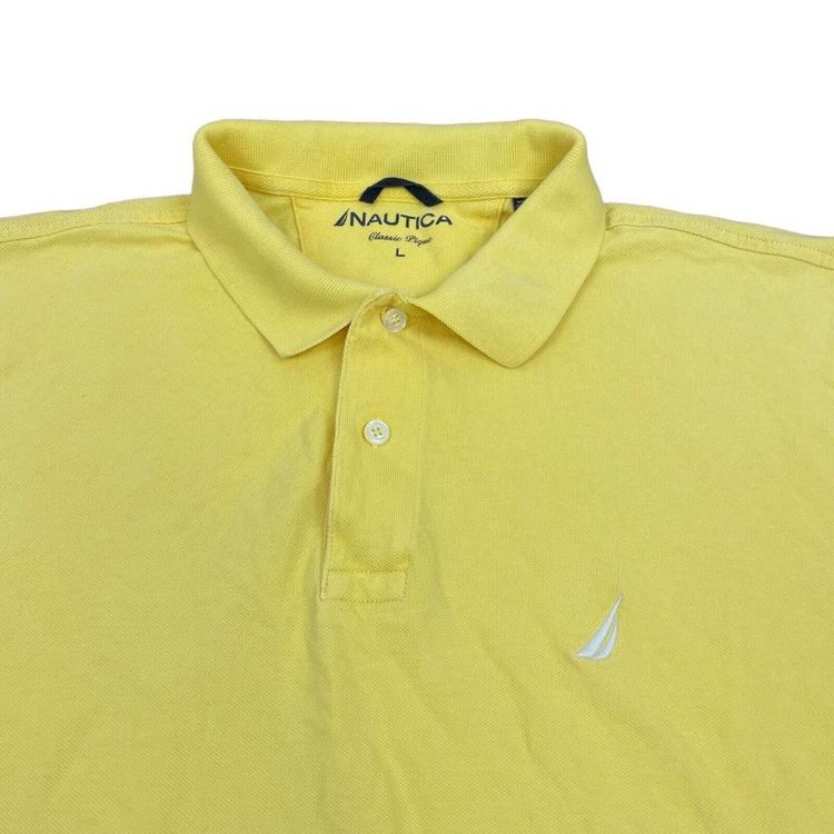 Nautica Yellow Short Sleeved Polo Top Size Mens Large L image 2