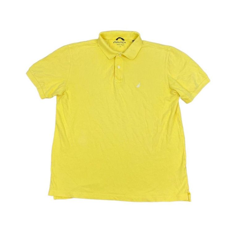 Nautica Yellow Short Sleeved Polo Top Size Mens Large L image 1