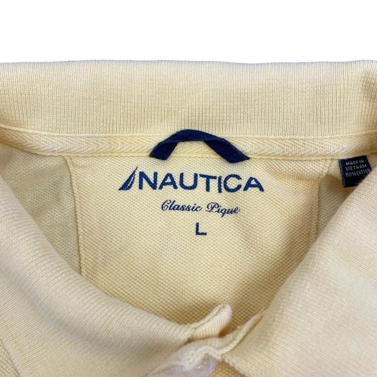 Nautica Yellow Short Sleeved Polo Top Size Mens Large L image 4