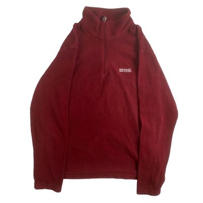 Regatta Red Long Sleeved Half Zipped Fleece Pull Over Sweater For Mens Size XS 1