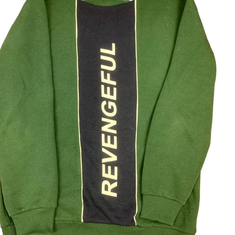 Pull & Bear Revengeful Printed Green Long Sleeved SweatShirt Size Mens Medium image 3
