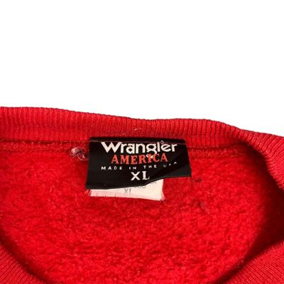 Wrangler America Dad Red Sweat Shirt Long Sleeved Size Mens XL 7