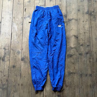 Puma Track Pants Y2K Sports Tracksuit Bottoms Joggers, Blue, Mens Small 1