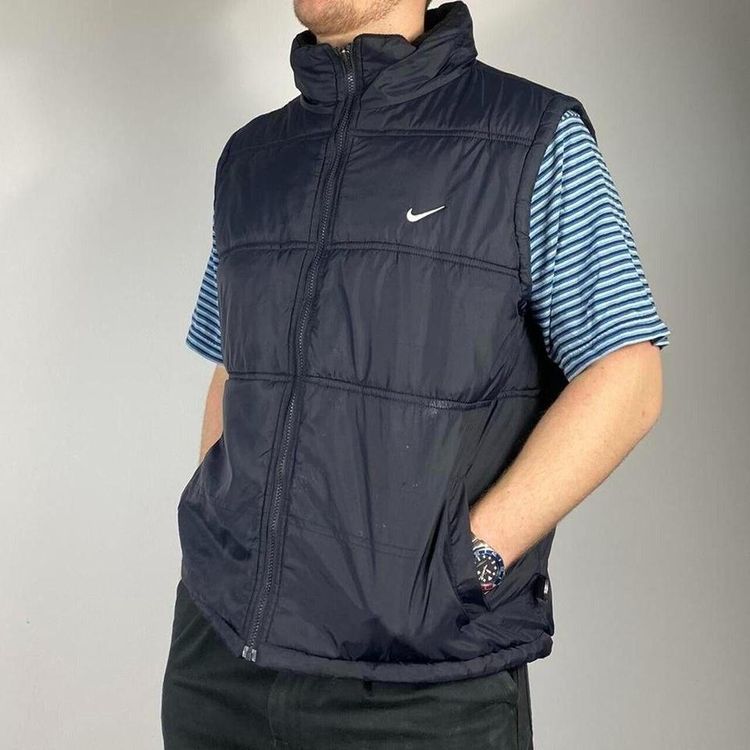 NIKE Black Sleeveless Full Zip Gilet Size Mens L