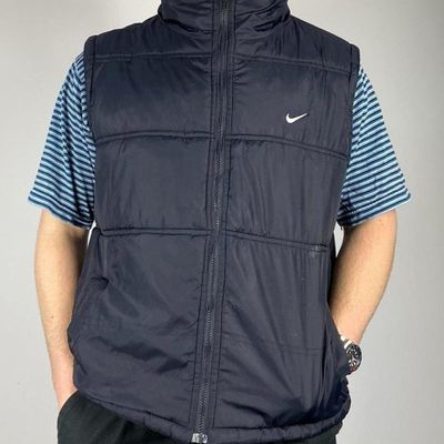 NIKE Black Sleeveless Full Zip Gilet Size Mens L 2